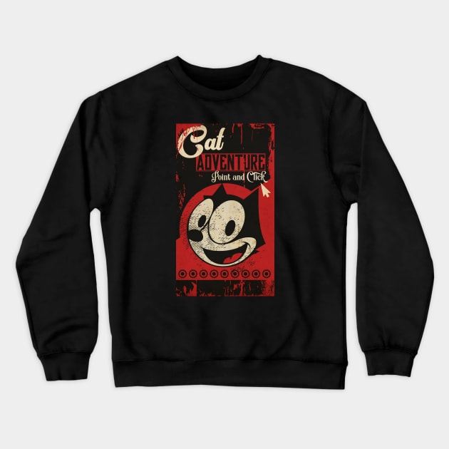 Vintage Cat Adventure Crewneck Sweatshirt by CTShirts